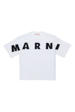 t-shirt in cotone bianco MARNI KIDS | M01733M00RF0M100